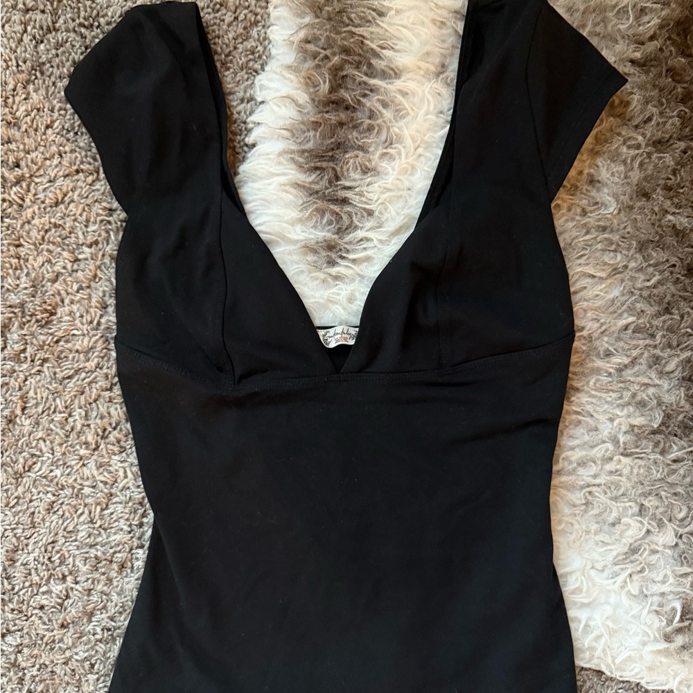 Chic Black V-Neck Top
